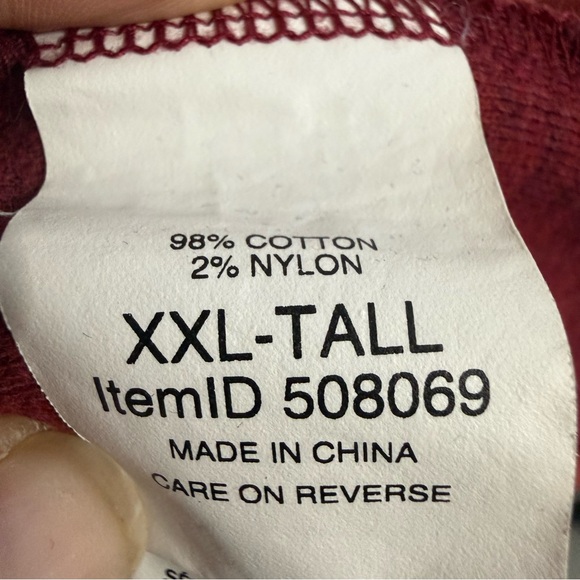 L.L.Bean Men's Heather Red/Rust Knit Quarter Zip Long Sleeve Shirt XXL Tall - Picture 6 of 8